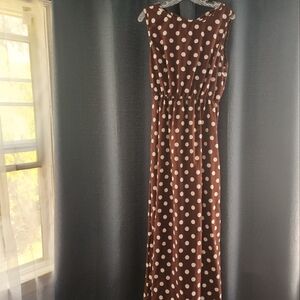 Brown/white polka dot dress